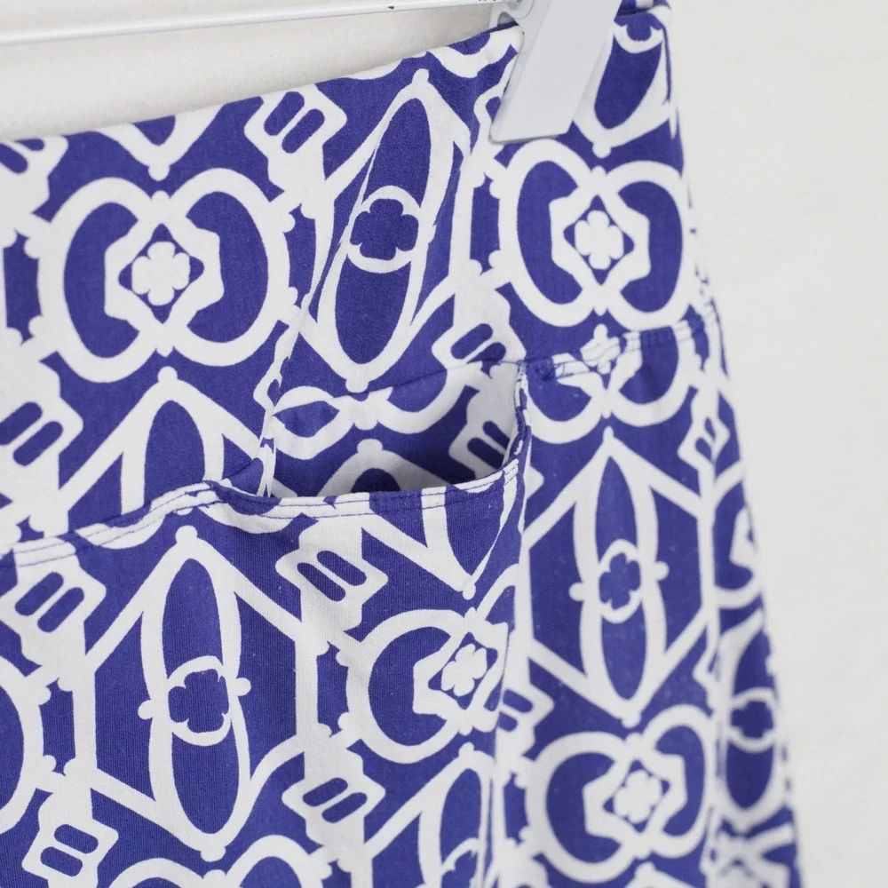 IBKÜL Geometric Print‎ Athletic Golf Tennis Pickleball Skort Blue White Sz S